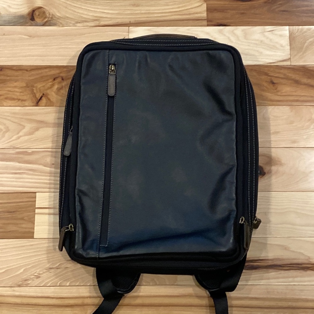 Boconi backpack laptop bag black leather